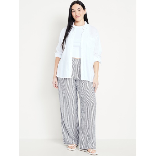 올드네이비 Oldnavy High-Waisted Linen-Blend Wide-Leg Pants