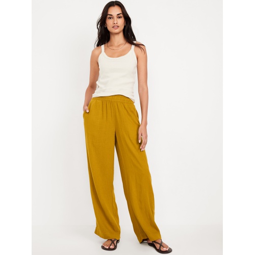 올드네이비 Oldnavy High-Waisted Linen-Blend Wide-Leg Pants