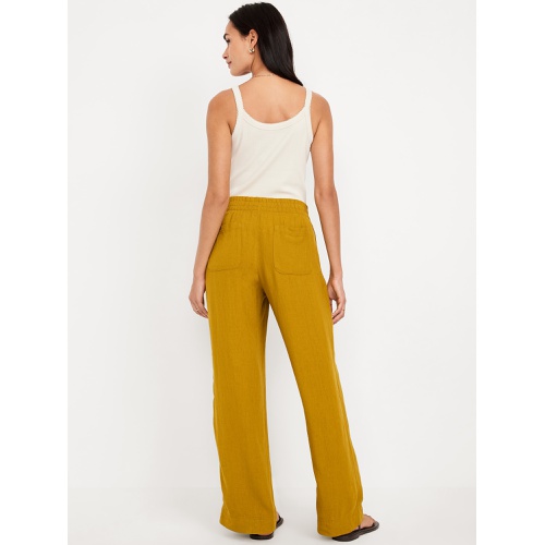 올드네이비 Oldnavy High-Waisted Linen-Blend Wide-Leg Pants