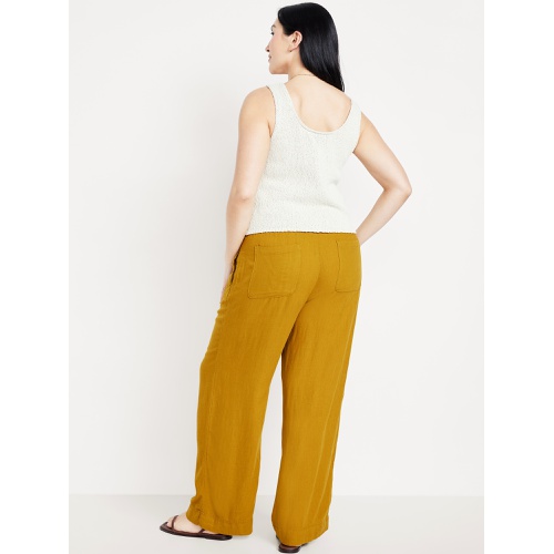 올드네이비 Oldnavy High-Waisted Linen-Blend Wide-Leg Pants