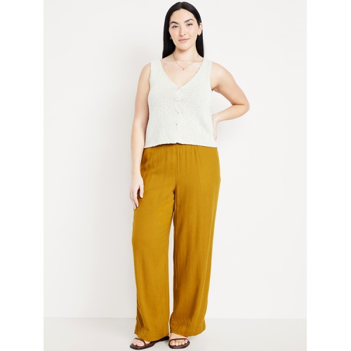 올드네이비 Oldnavy High-Waisted Linen-Blend Wide-Leg Pants