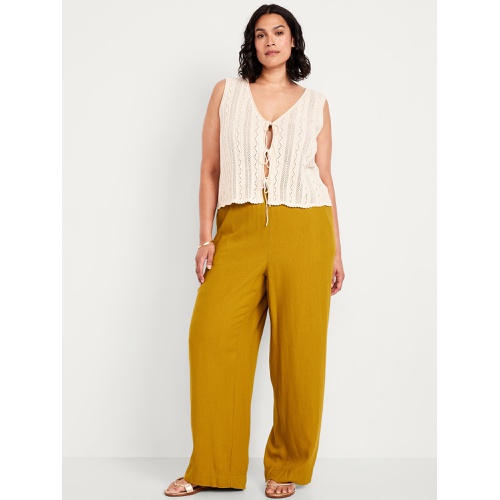 올드네이비 Oldnavy High-Waisted Linen-Blend Wide-Leg Pants