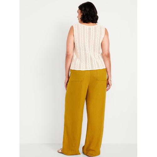 올드네이비 Oldnavy High-Waisted Linen-Blend Wide-Leg Pants