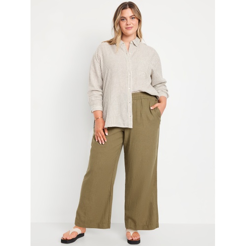 올드네이비 Oldnavy High-Waisted Linen-Blend Wide-Leg Pants