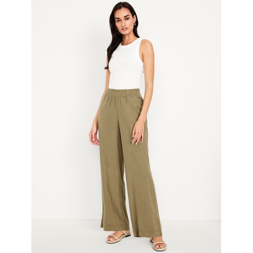 올드네이비 Oldnavy High-Waisted Linen-Blend Wide-Leg Pants