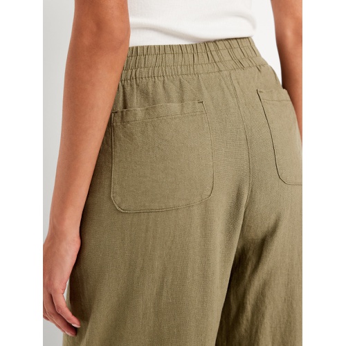 올드네이비 Oldnavy High-Waisted Linen-Blend Wide-Leg Pants