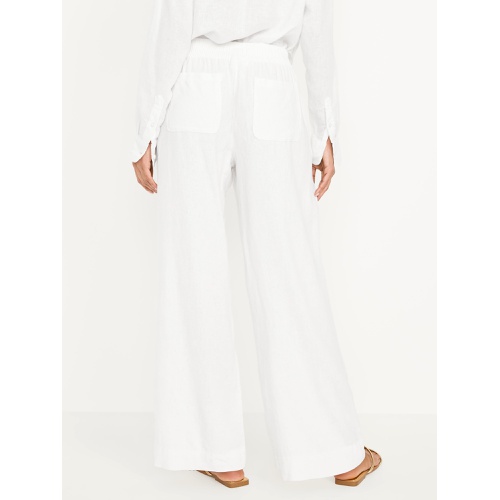올드네이비 Oldnavy High-Waisted Linen-Blend Wide-Leg Pants