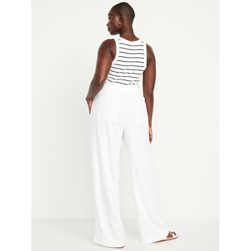 올드네이비 Oldnavy High-Waisted Linen-Blend Wide-Leg Pants