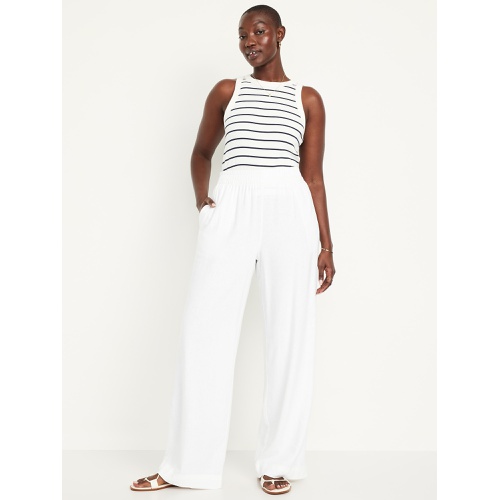 올드네이비 Oldnavy High-Waisted Linen-Blend Wide-Leg Pants
