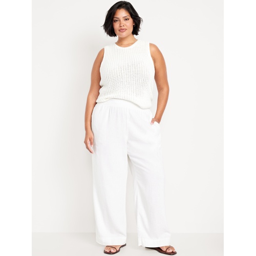 올드네이비 Oldnavy High-Waisted Linen-Blend Wide-Leg Pants