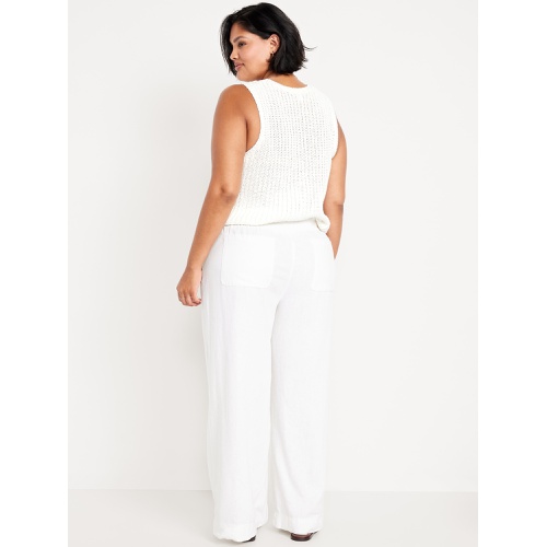 올드네이비 Oldnavy High-Waisted Linen-Blend Wide-Leg Pants