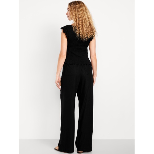올드네이비 Oldnavy High-Waisted Linen-Blend Wide-Leg Pants