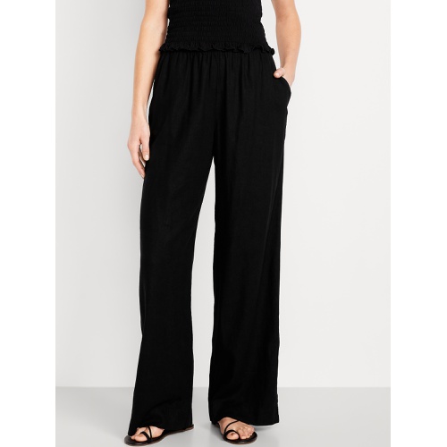 올드네이비 Oldnavy High-Waisted Linen-Blend Wide-Leg Pants