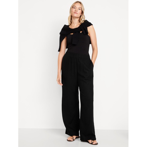 올드네이비 Oldnavy High-Waisted Linen-Blend Wide-Leg Pants