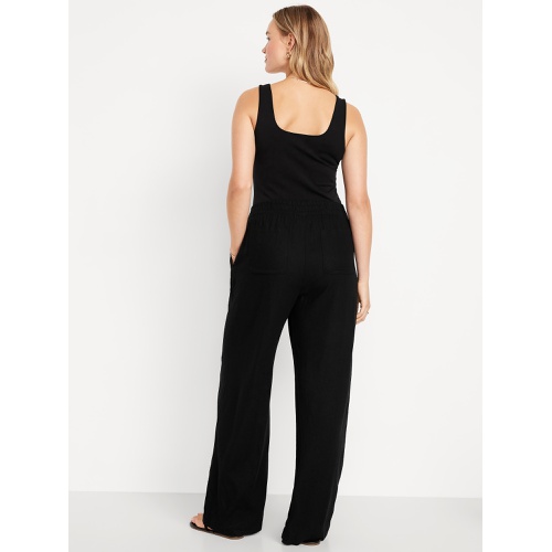 올드네이비 Oldnavy High-Waisted Linen-Blend Wide-Leg Pants