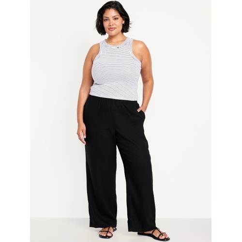 올드네이비 Oldnavy High-Waisted Linen-Blend Wide-Leg Pants