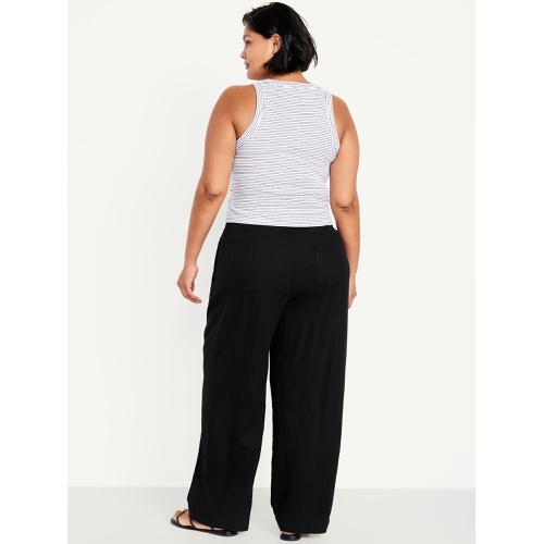 올드네이비 Oldnavy High-Waisted Linen-Blend Wide-Leg Pants