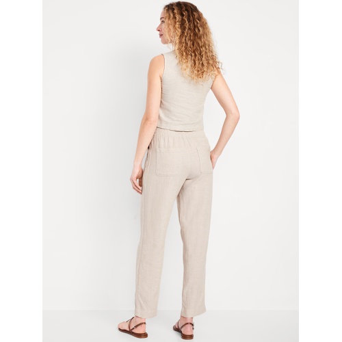 올드네이비 Oldnavy High-Waisted Linen-Blend Straight Ankle Pants