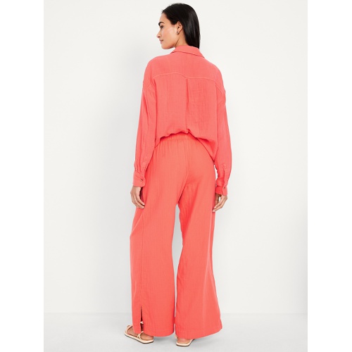올드네이비 Oldnavy High-Waisted Crinkle Gauze Wide-Leg Pants
