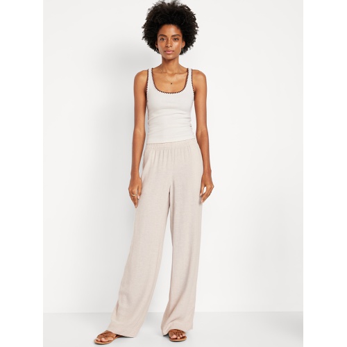 올드네이비 Oldnavy High-Waisted Linen-Blend Wide-Leg Pants