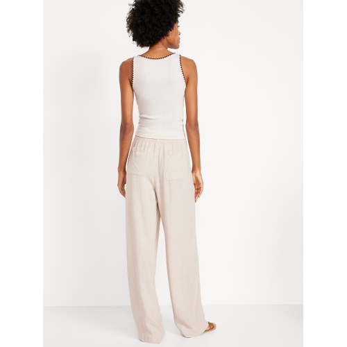 올드네이비 Oldnavy High-Waisted Linen-Blend Wide-Leg Pants