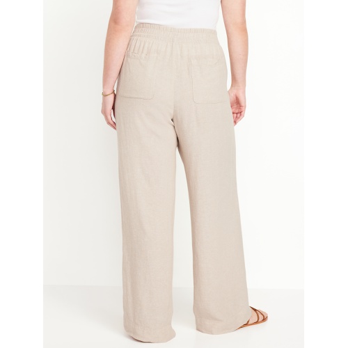 올드네이비 Oldnavy High-Waisted Linen-Blend Wide-Leg Pants