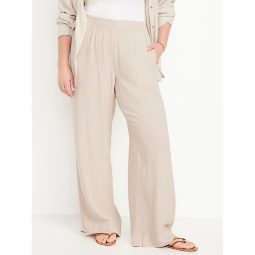 올드네이비 Oldnavy High-Waisted Linen-Blend Wide-Leg Pants