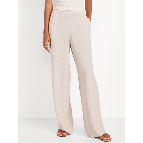 올드네이비 Oldnavy High-Waisted Linen-Blend Wide-Leg Pants