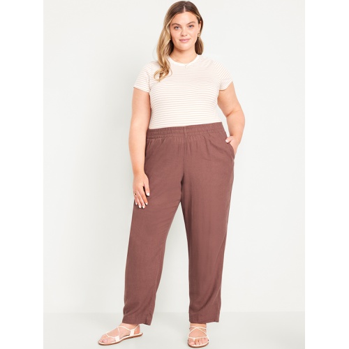올드네이비 Oldnavy High-Waisted Linen-Blend Straight Ankle Pants