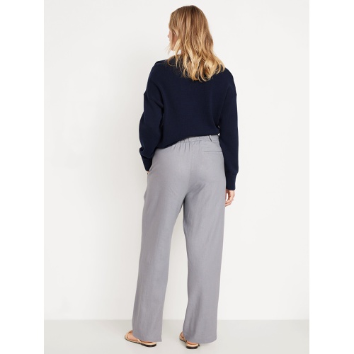 올드네이비 Oldnavy Extra High-Waisted Linen-Blend Taylor Wide-Leg Trouser Pants