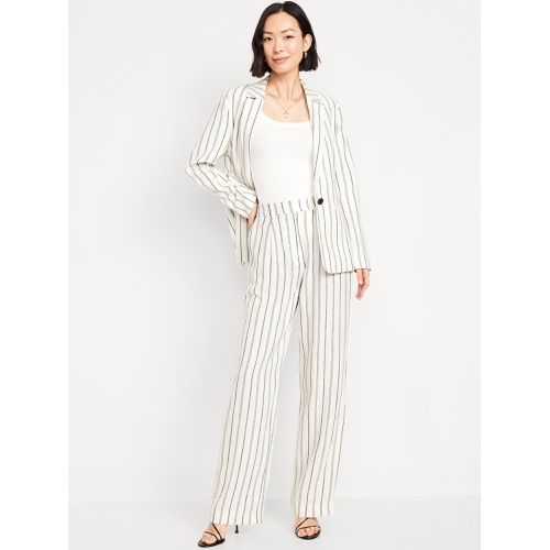올드네이비 Oldnavy Extra High-Waisted Linen-Blend Taylor Wide-Leg Trouser Pants