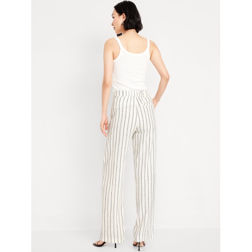 올드네이비 Oldnavy Extra High-Waisted Linen-Blend Taylor Wide-Leg Trouser Pants