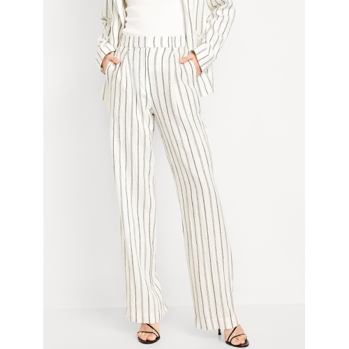 올드네이비 Oldnavy Extra High-Waisted Linen-Blend Taylor Wide-Leg Trouser Pants
