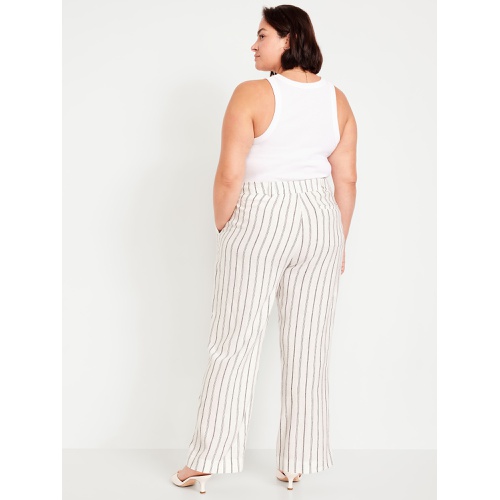 올드네이비 Oldnavy Extra High-Waisted Linen-Blend Taylor Wide-Leg Trouser Pants