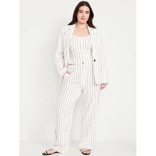 올드네이비 Oldnavy Extra High-Waisted Linen-Blend Taylor Wide-Leg Trouser Pants