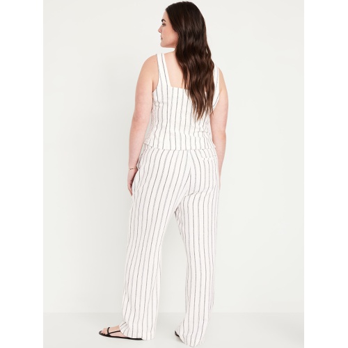 올드네이비 Oldnavy Extra High-Waisted Linen-Blend Taylor Wide-Leg Trouser Pants