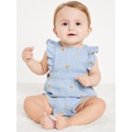 OldNavy Printed Ruffle-Trim Chambray Shortalls for Baby