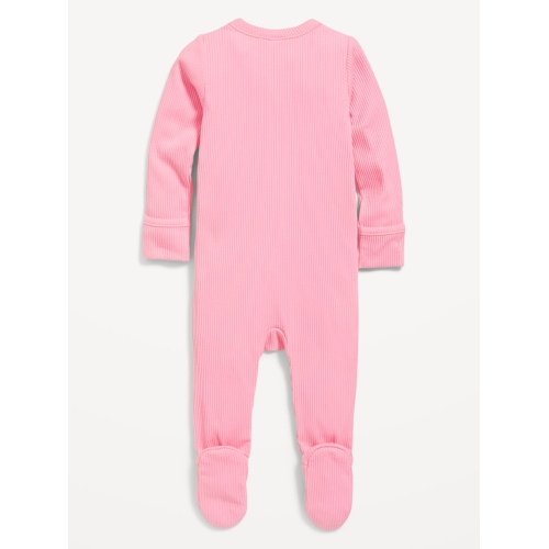 올드네이비 OldNavy Ribbed 2-Way-Zip Sleep & Play Footed One-Piece for Baby