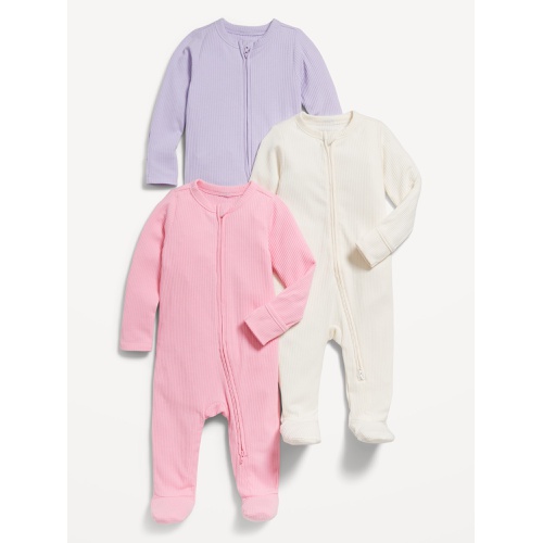 올드네이비 OldNavy Sleep & Play 2-Way-Zip Footed One-Piece 3-Pack for Baby