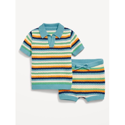 올드네이비 OldNavy Sweater-Knit Collared Top and Shorts Set for Baby