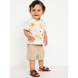 OldNavy Printed Short-Sleeve Linen-Blend Shirt for Baby
