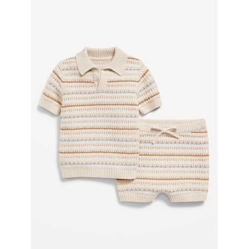 올드네이비 OldNavy Sweater-Knit Collared Top and Shorts Set for Baby