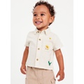 OldNavy Embroidered Short-Sleeve Linen-Blend Shirt for Baby