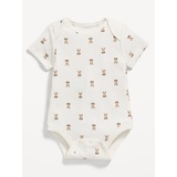 OldNavy Unisex Printed Ribbed Short-Sleeve Bodysuit for Baby