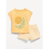OldNavy French-Terry Graphic Top and Shorts Set for Baby