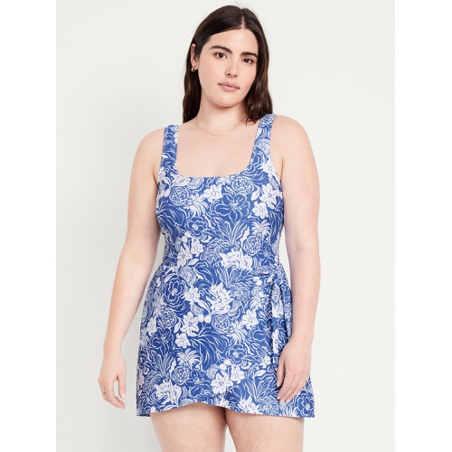 올드네이비 OldNavy Matte Side-Tie Swim Dress