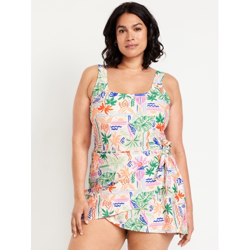 올드네이비 OldNavy Matte Side-Tie Swim Dress