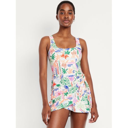 올드네이비 OldNavy Matte Side-Tie Swim Dress