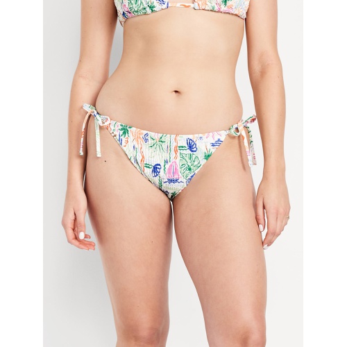 올드네이비 OldNavy Mid-Rise Textured String Bikini Swim Bottoms
