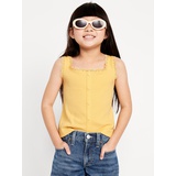 OldNavy Fitted Button-Front Ribbed Tank Top for Girls